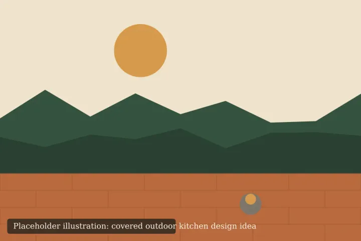 Placeholder illustration representing a covered outdoor kitchen design idea